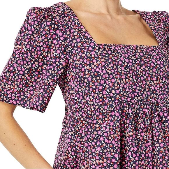 Draper James Mini Dress Floral Puff Sleeves & Pockets Size Small - Picture 3 of 12